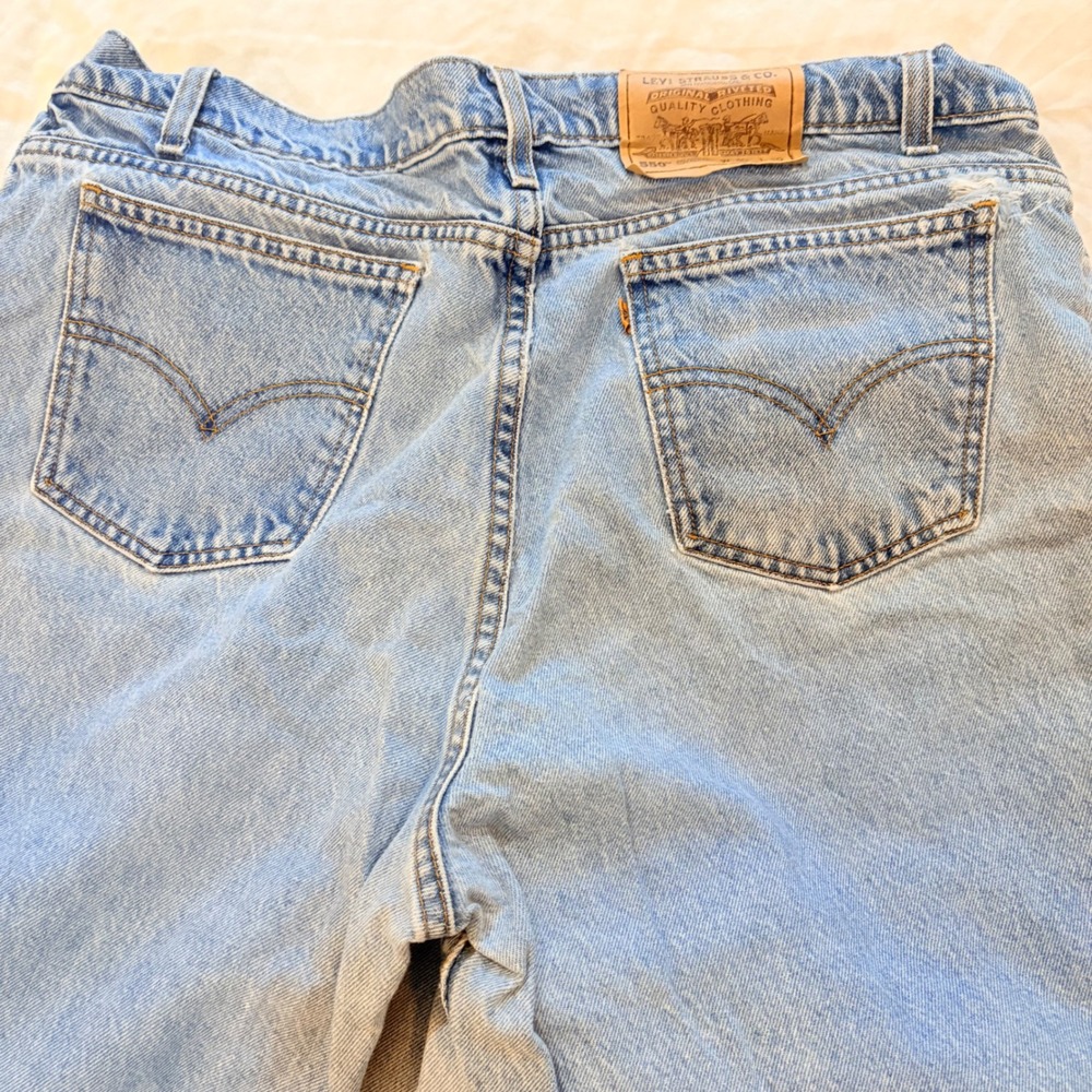 3 Pk Vintage Levis 550 Orange Tab Relaxed Tapered Jeans Light Wash‎ 40x30 Mens - Picture 6 of 11